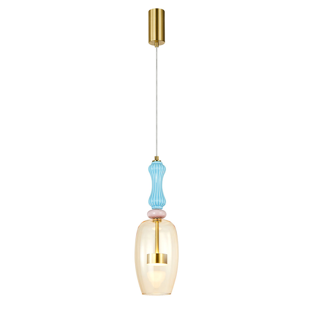 Подвесной светильник 47*15 см, 1*LED, 8W, 3000K Arte Lamp Coral A2405SP-9YL, Латунь