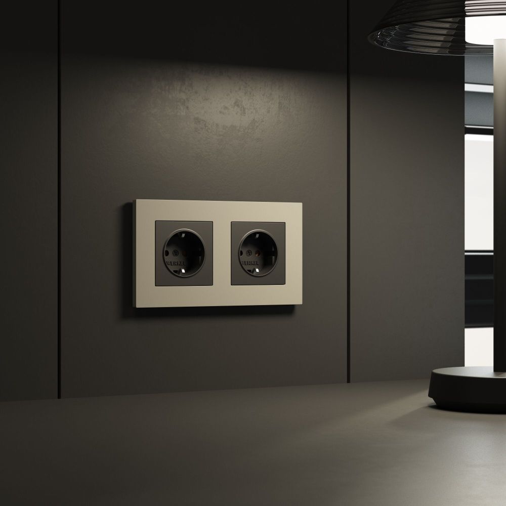 W0022917 Рамка на 2 поста Slab, дымчатый софт Werkel, 4690389218415