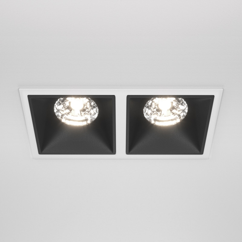 Светильник 9 см, 15W, 4000K, Technical DL043-01-15W4K-D-SQ-WB, белый-черный, 36°, Dim, Triac