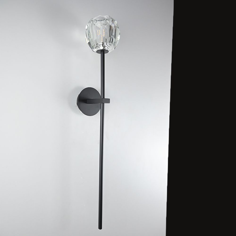 Бра RH Boule de Cristal Long Sconce Brass 13*45*45 см, 1*G9*40W, ImperiumLoft 44.305, Чёрный, Латунь