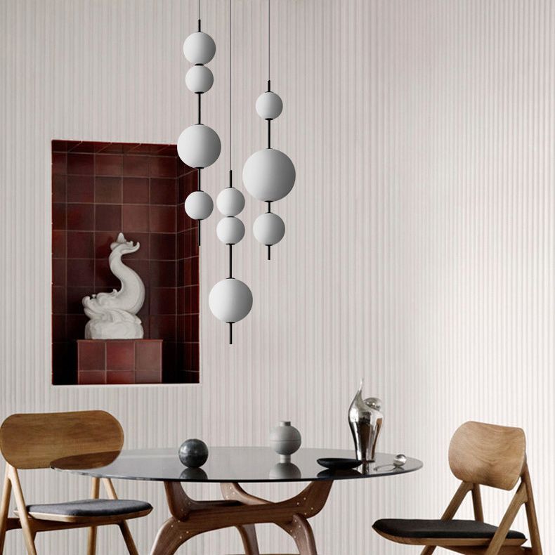 Подвесной светильник White beads Pendant 25*25*85 см, 3*LED*7W, 3000K, ImperiumLoft 40.2133-0, Чёрный