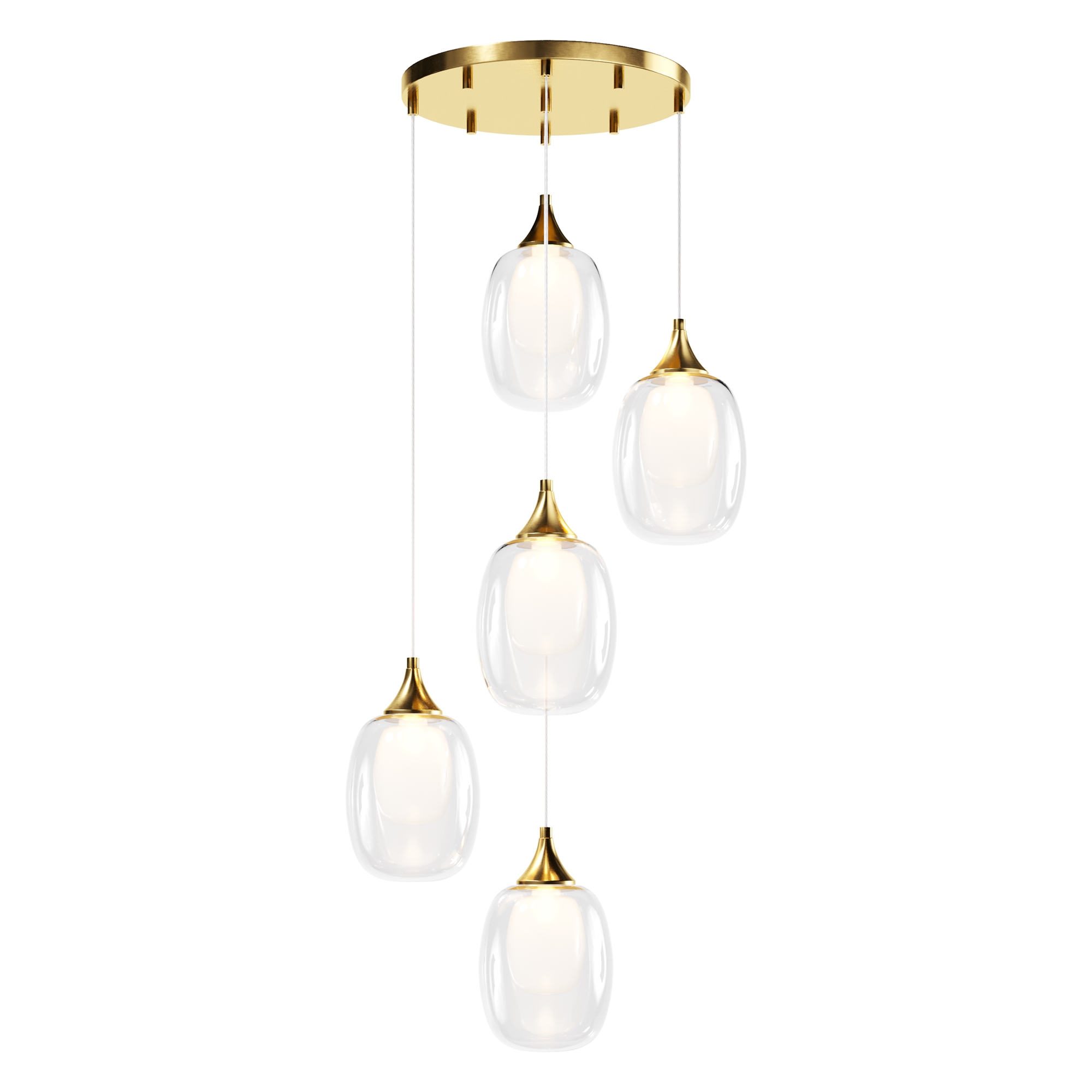 Подвесной светильник *45-335 см, 5*E14, 40W Maytoni Aura MOD016PL-05BS, Латунь
