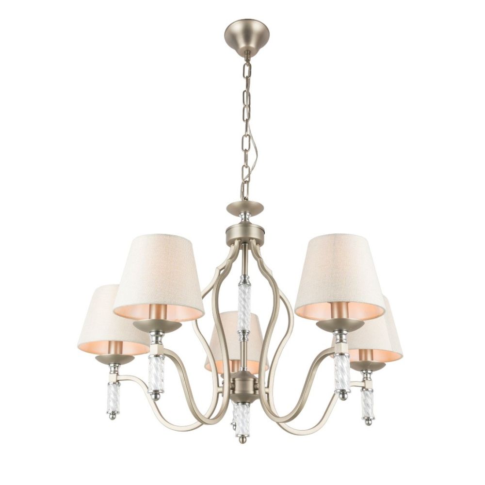 Люстра 67*67*96 см, 5*E14 Gerhort G11085/5SN WT, Сатин;Прозрачный