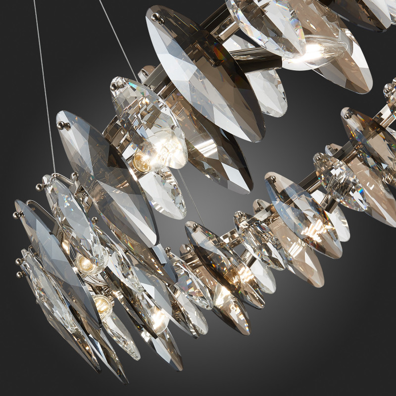 Люстра подвесная 80 см, 480W, ST LUCE ANCONA SL1227.103.12 Никель