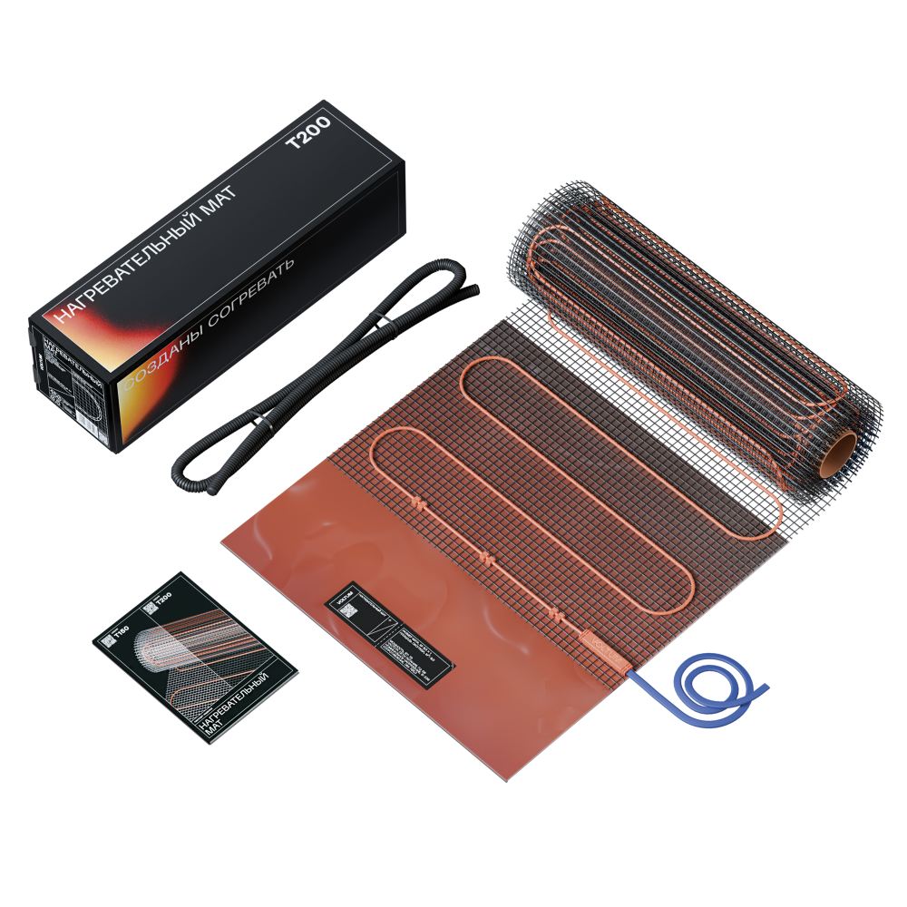 Нагревательный мат VLT01-200-9.0, 9 м2, 200 вт/м Voltum VLT01-200-9.0