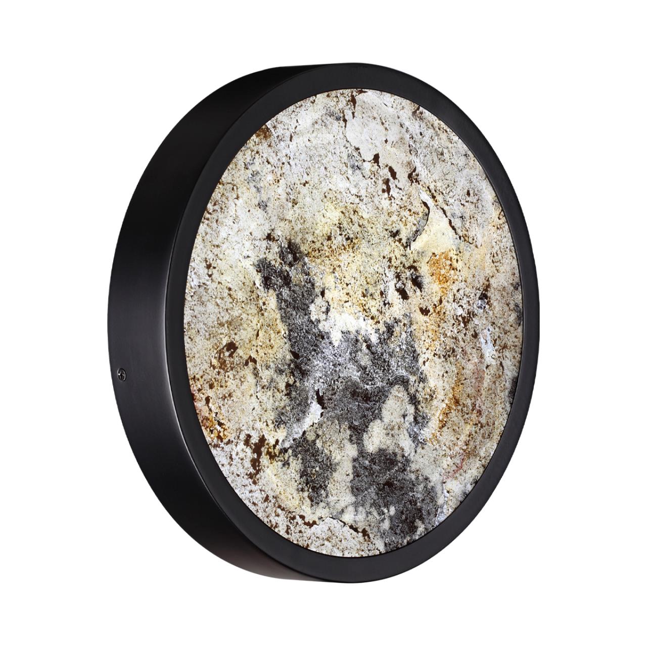Настенный светильник 23,6*23,6* см, LED 1*15W, 3000-4000-6000 К, Odeon Light Bergi 5064/15WL, матовый черный/серо-бежевый