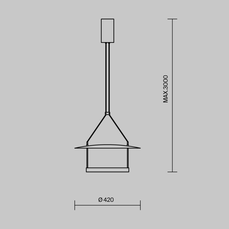 Подвесной светильник 42*42*315 см, LED, 23W, 3000К, Maytoni Ambience MOD280PL-L23B3K черный