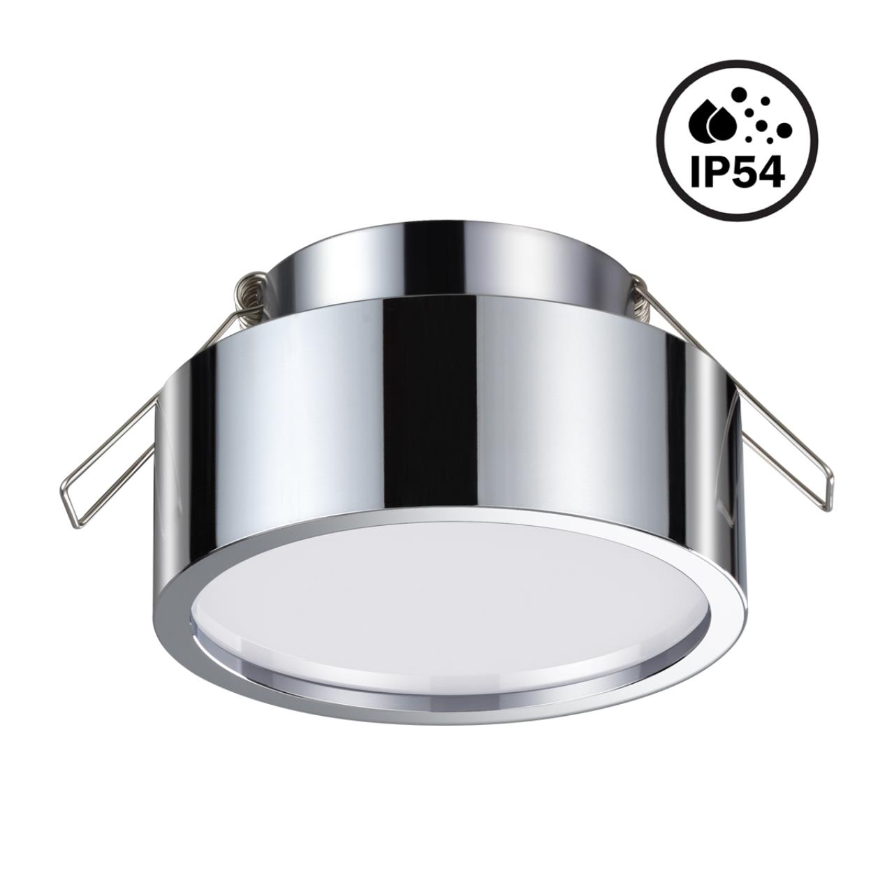 Встраиваемый влагозащищенный светильник IP54 LED 4000K 10W 358905 SPOT NT21 хром, вр 7,5 см