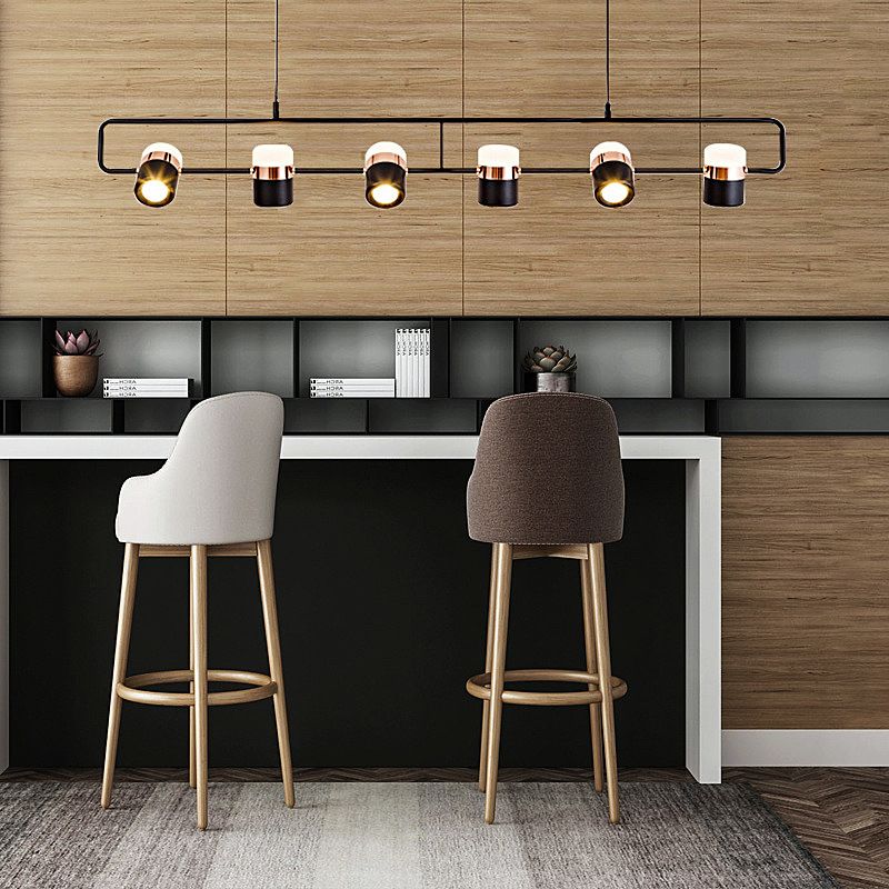 Светильник подвесной 135*20-200 см, 6*LED*6W, 3000-6000K, Lightera Rudolf LE114L-6B SMART, Черный