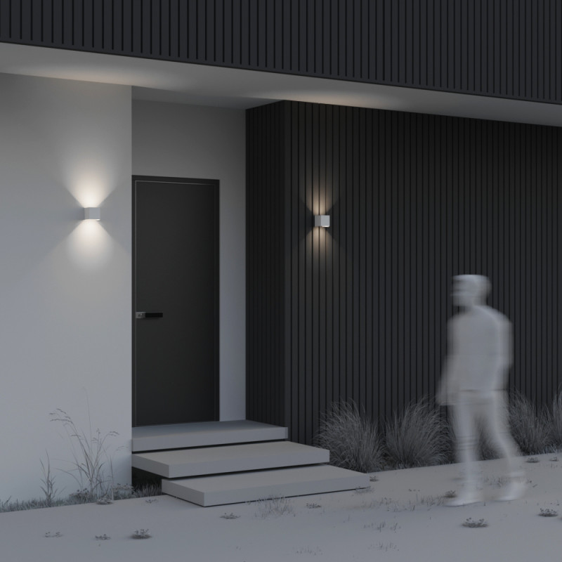 Уличный настенный светильник 10 см Maytoni Fulton O572WL-L6W, белый/матовый