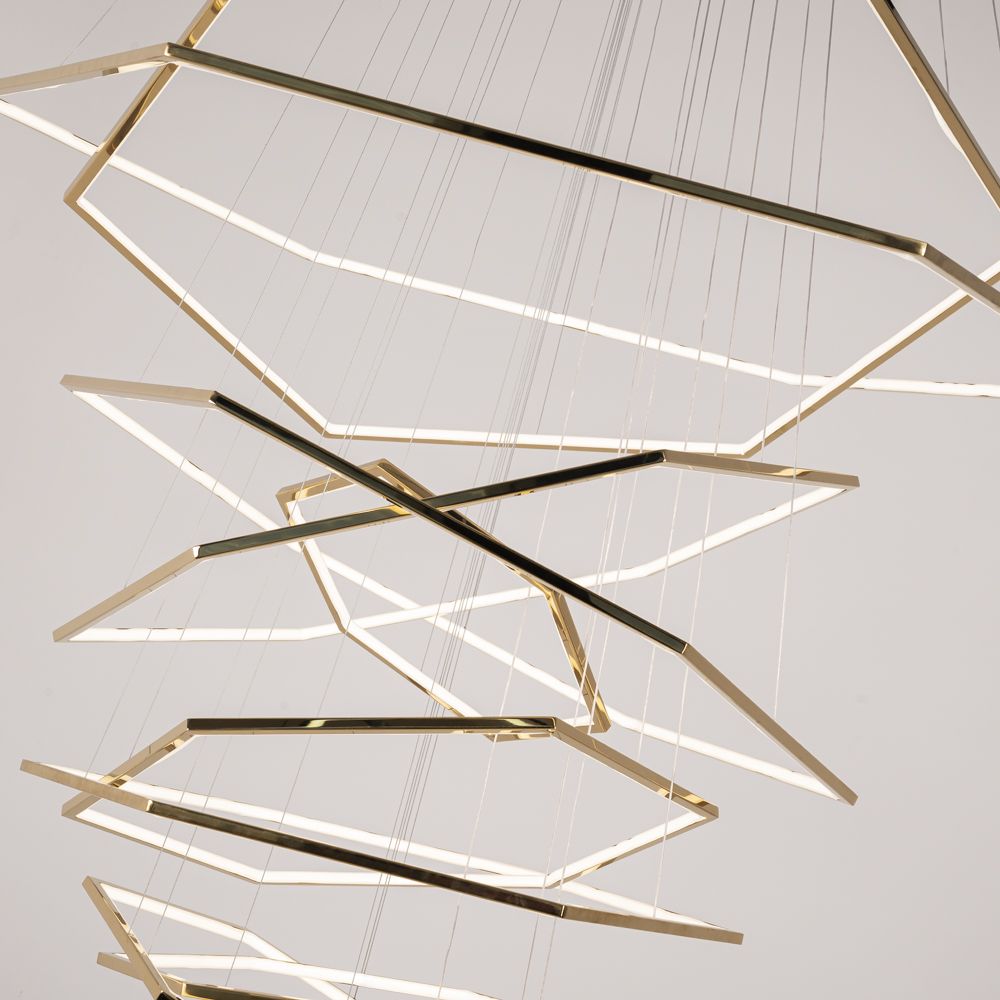 Подвесная люстра Vesanto Cameron Design House D40+50+60+70+80+90+100+110+120+150 **500 см, 10*LED*100W, 4000K, ImperiumLoft 40.2477, Золотистый