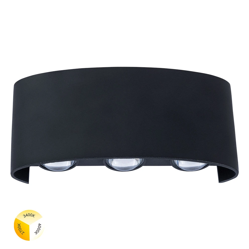 Бра уличное 17*4*8 см, 6*LED*1W, 2700/3400/4000K, Arte Lamp Bosto A3722AL-6BK, Черный