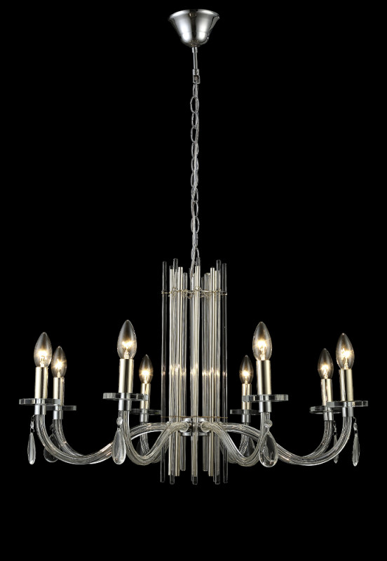 Люстра 72 см, Crystal L ux AURELIO SP8 GOLD+CHROME/TRANSPARENT Хром/Золото