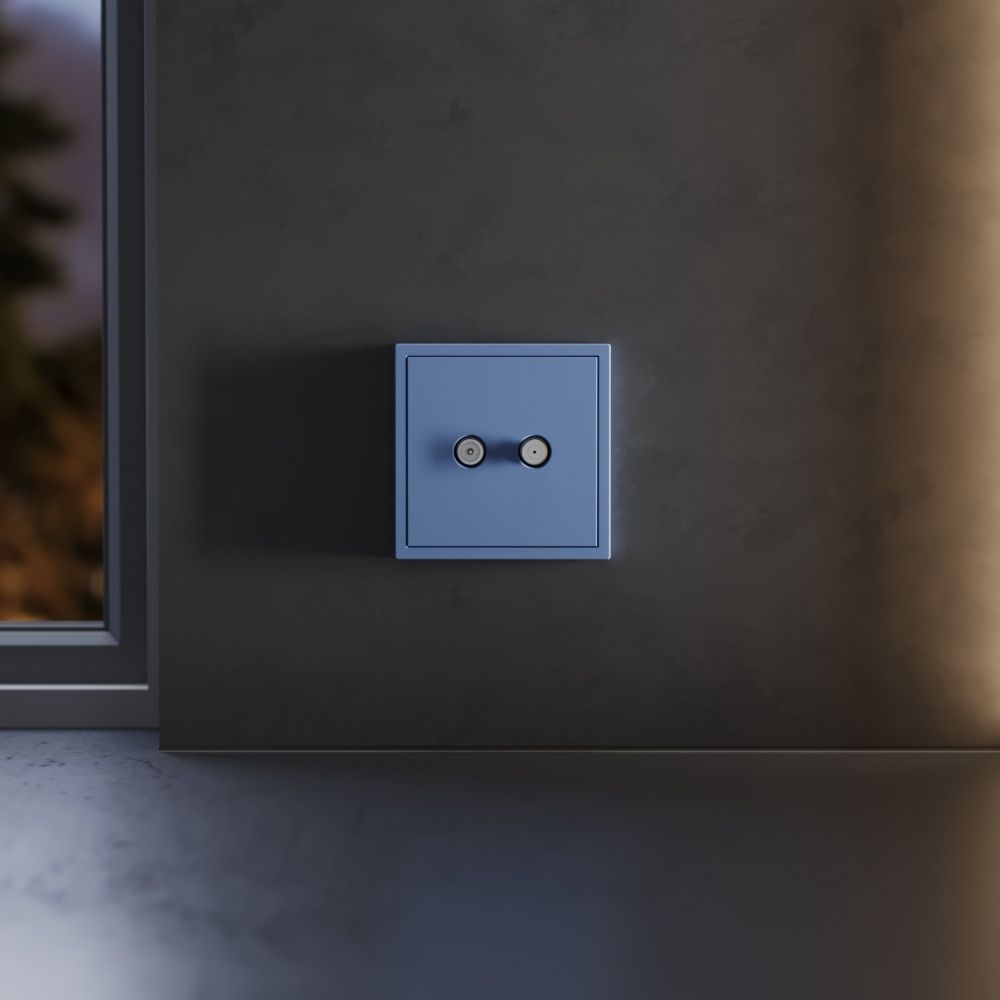 Накладка для розетки телевизионной оконечной TV+SAT, S70, деним Voltum VLS001615