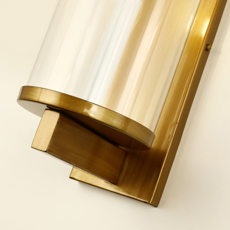 Бра Favourite Phialam 2956-1W, D180*W140*H370, каркас золотисто-коричневого цвета, плафон из прозрачного стекла