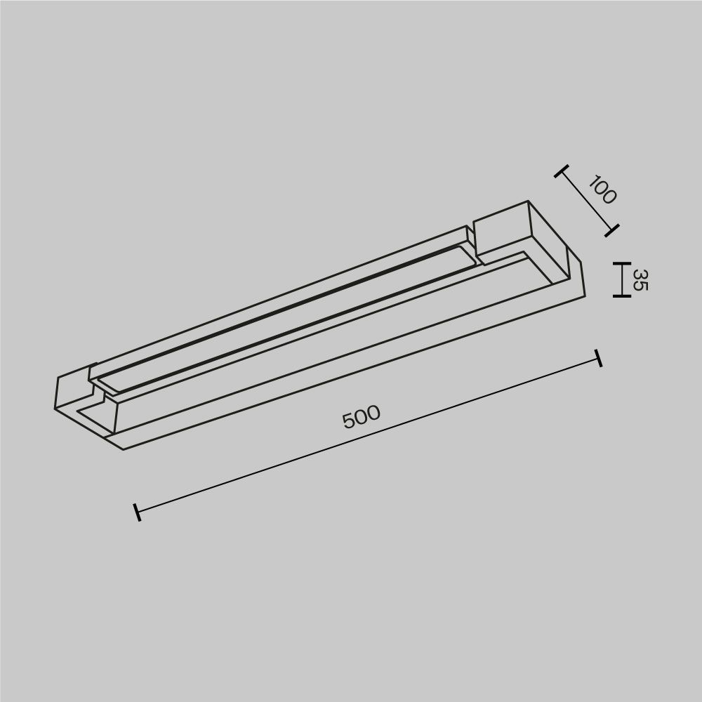 Подсветка 10*50*-3,5 см, *LED*9W, 4000K, Maytoni Beam MIR002WL-L8B4K, Черный
