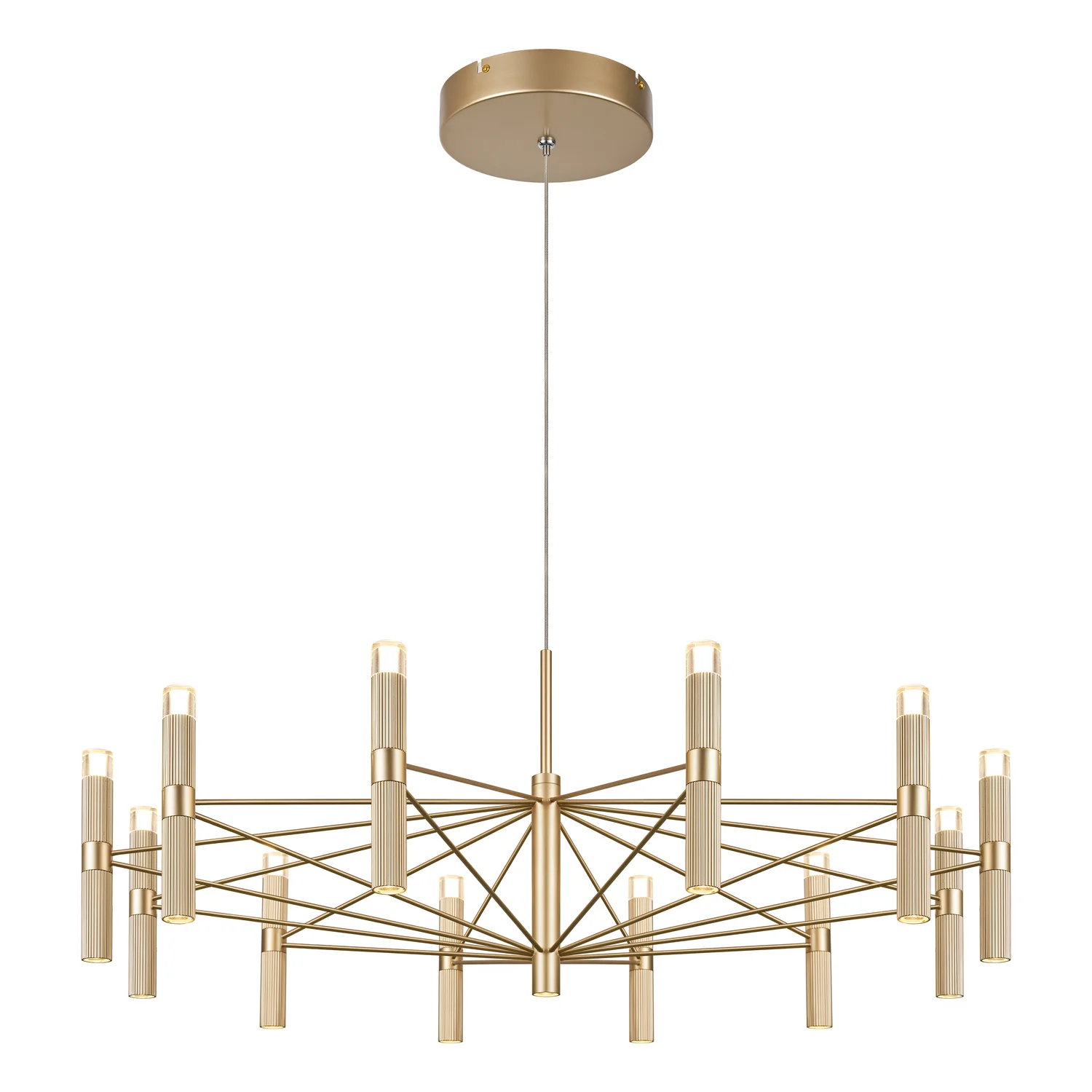 Подвесная люстра 100 см, 91W, 3000K, Favourite 4759-12P Blick, золотой