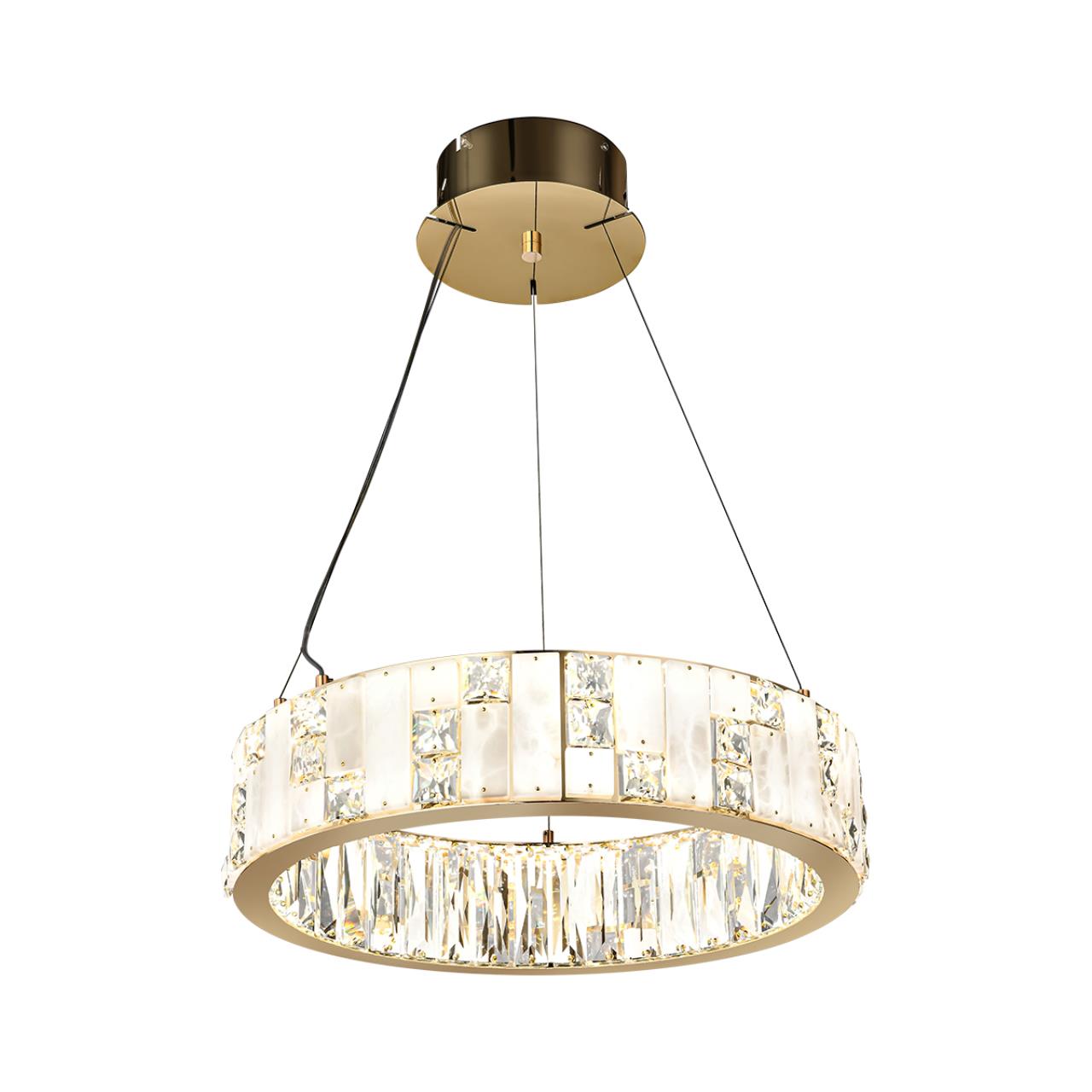 Люстра 48*48*100 см, LED 1*60W, 3700 К, Odeon Light Crossa 5072/60L, золото/прозрачный/белый
