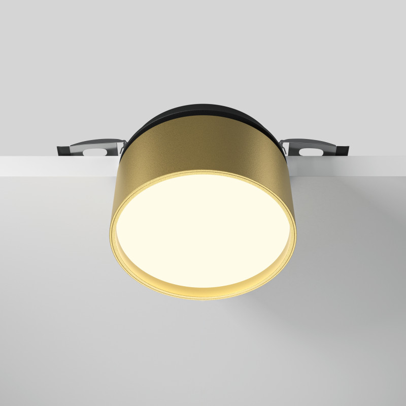 Встраиваемый светильник 8,5*8,5*6,6 см, LED, 12W, 3000К, Maytoni Technical ONDA DL024-12W3K-BMG золото матовое