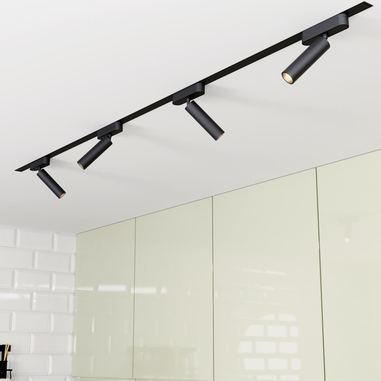 Трековый светильник для низковольтного шинопровода 11,5*3,1*3,1 см, LED 7W*3000 К, Novotech Shino Smal, черный, 359250