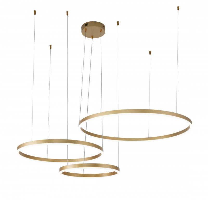 Подвесной светильник 1500*800*140/1240 мм, 3*LED 129W 3000-5700K золото Indigo Galass V000013L, 14001/3P Gold