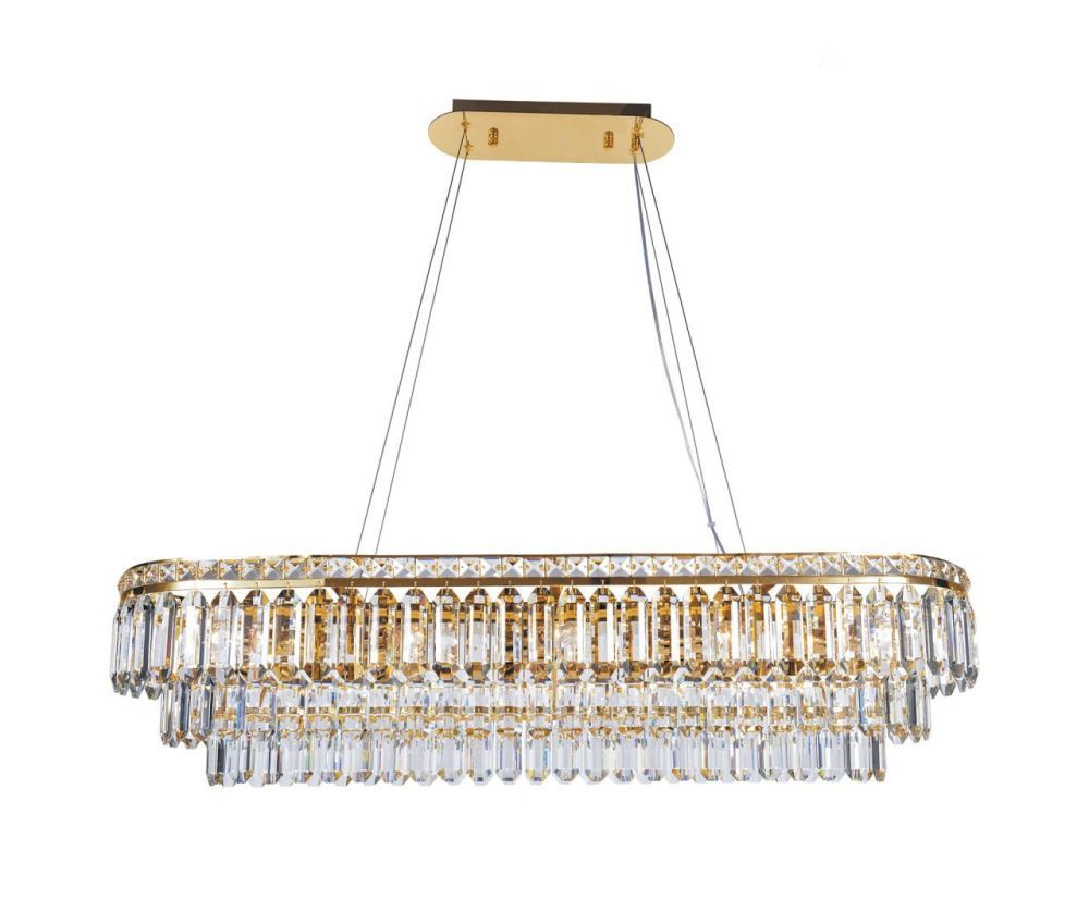 Люстра L1000 x W300 x H360, мм, 10*40W (400W), GOLD+CLEAR (Золото + Прозрачный Хрусталь) NewRgy 2796E/10A GOLD+CLEAR