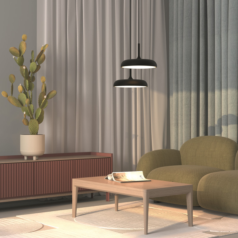 Подвесной светильник 40*40*347 см, LED, 26W, 3000К, Maytoni Gerhard MOD189PL-L18B3K1 черный