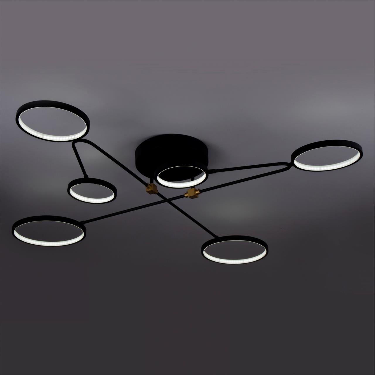 Светильник *125*15 см, LED 45W, 3000 / 6500К, Черный LED4U L260-6