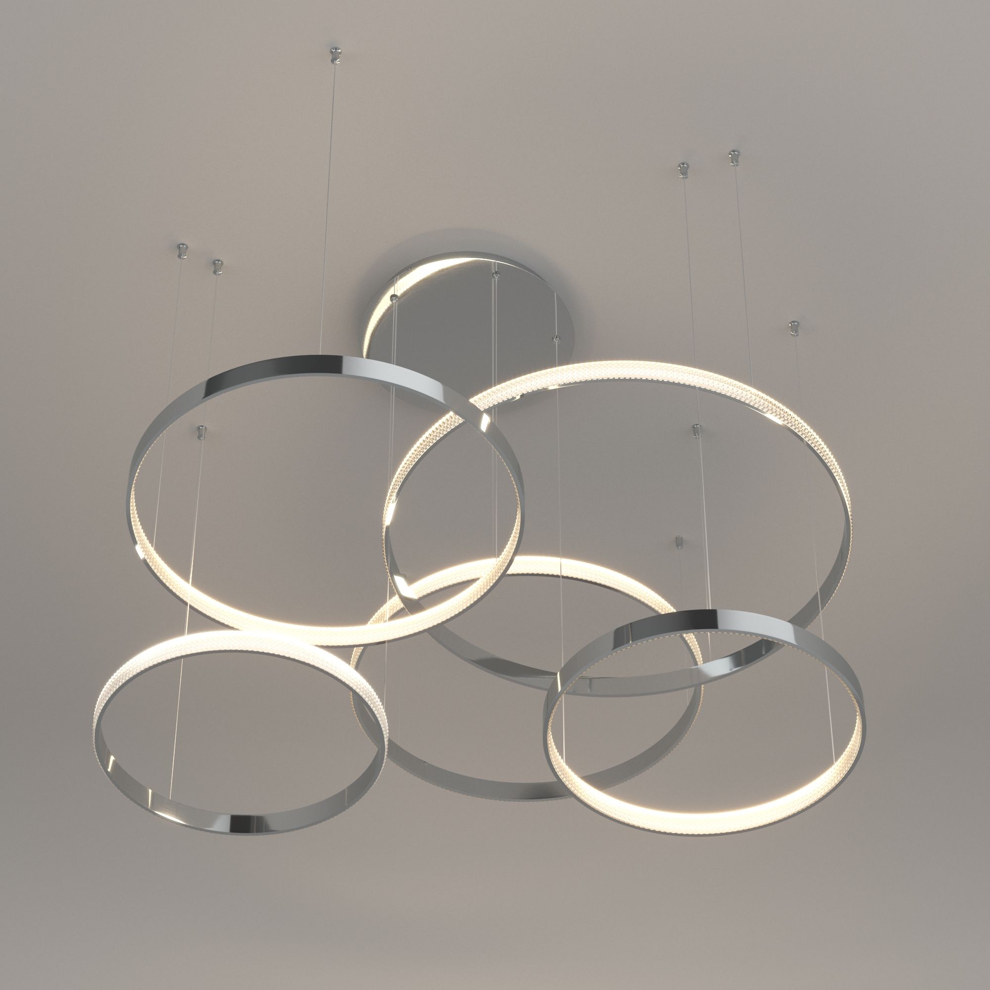 Светильник 128*142*110 см, *LED, 160W, 3300;4200;6500 Eurosvet Posh 90175/5, хром