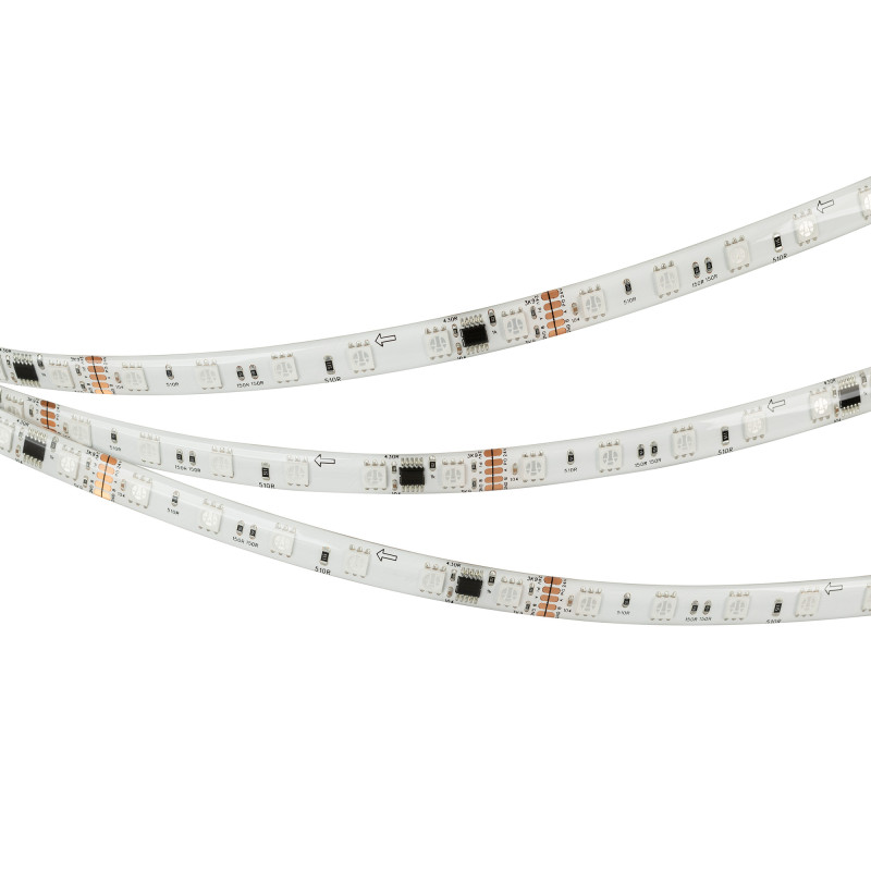 Лента герметичная DMX-SE-B60-10mm 24V RGB-PX6 (14 W/m, IP65, 5060, 5m), Arlight 039607. Цена указана за 5 метров. Продается кратно 5 метрам.