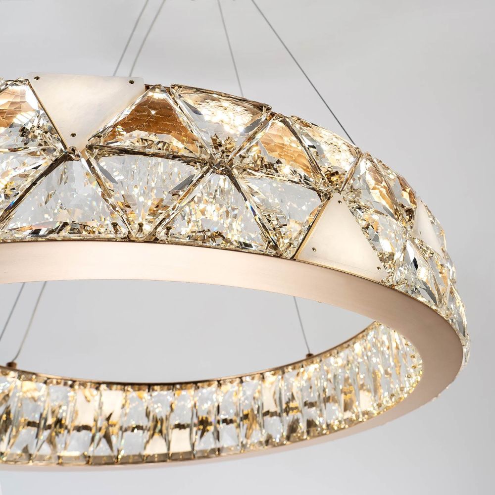 Подвесная люстра 60x50см, LED, 30Вт, 3000 / 6000K, Modelux ML.6982.600P GD Золото