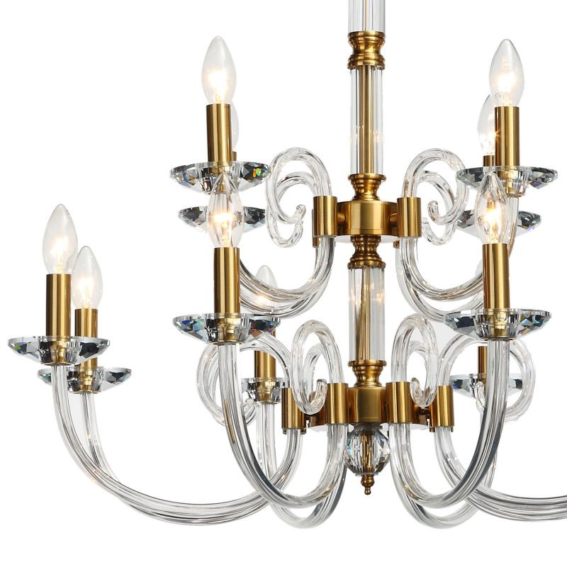 Подвесная люстра Stilfort Glass 1050/03/12P, диаметр 75 см, золото