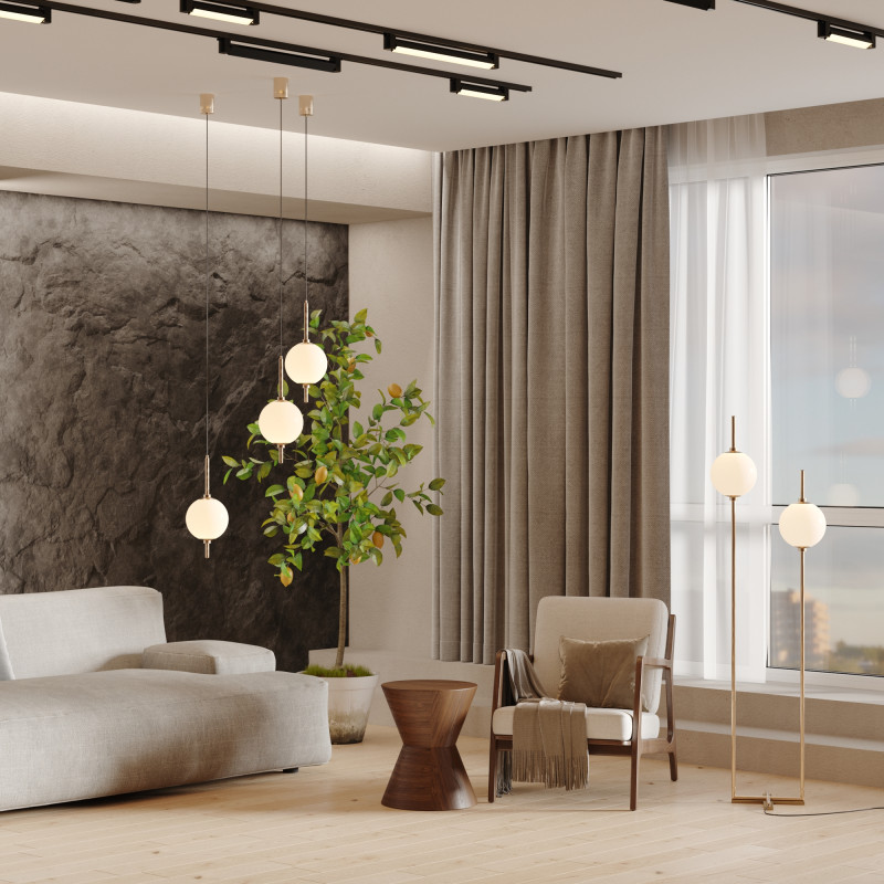 Торшер 44*18*150 см, LED*12W, 3000 К, The Sixth Sense Z020FL-L12BS3K Maytoni, Латунь