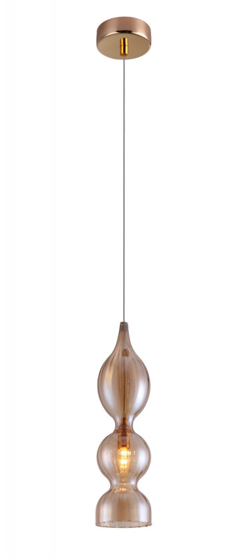 Светильник подвесной 13 см, Crystal Lux IRIS SP1 B AMBER Золотой