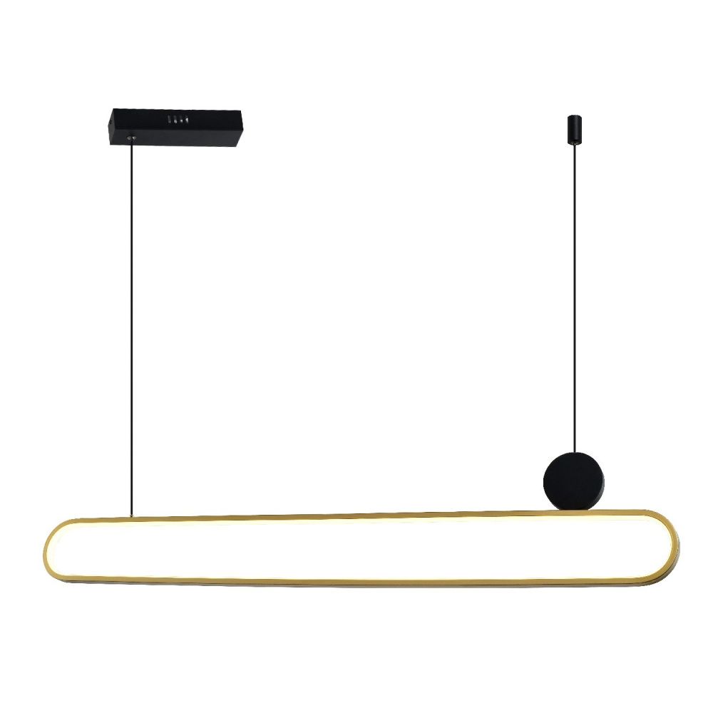 Люстра 120*6*120 см, 2*LED*42W, 3000K Gerhort G51212/1BK+GD, Черный, золотой