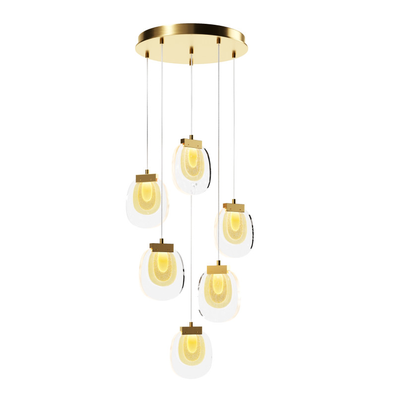 Каскадная люстра 45*45*325 см,  LED, 18W, 3000К, Maytoni Biology MOD367PL-L18BBSK латунный