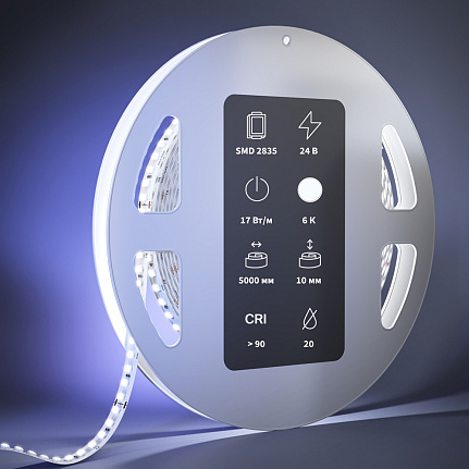 Светодиодная лента Ultra 24В 2835 17Вт/м 3000К 5м IP20 201058 Maytoni  Led Strip, цена за метр, отгружается по  5 м