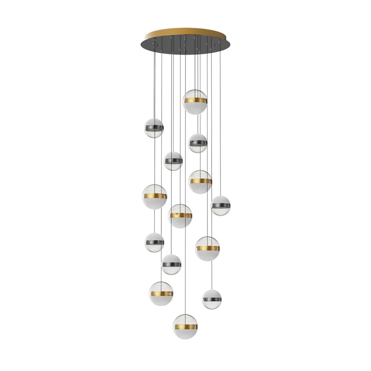 Люстра каскадная 53,5*53,5*250 см, 1 LED*132W, 4000 К, Odeon Light Roni, никель 5037/132L