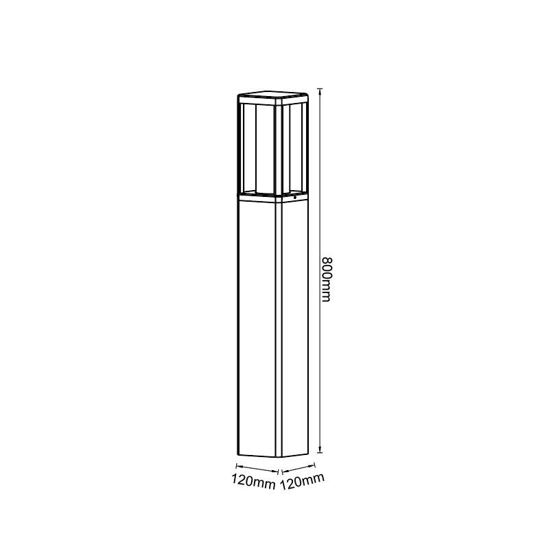 Уличный светильник 12*12*80-80 см, вр  см, 1*E27*20W, K, Mantra Nevada MAN8901, черный