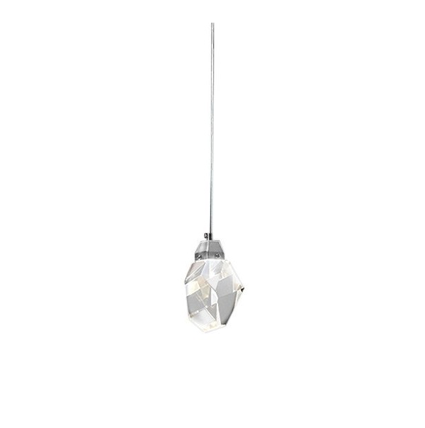 Светильник подвесной ElegantLight DZN-8357 ХРОМ D100/H1500/1/LED/5W/4500K FACETED-STONE 23-05