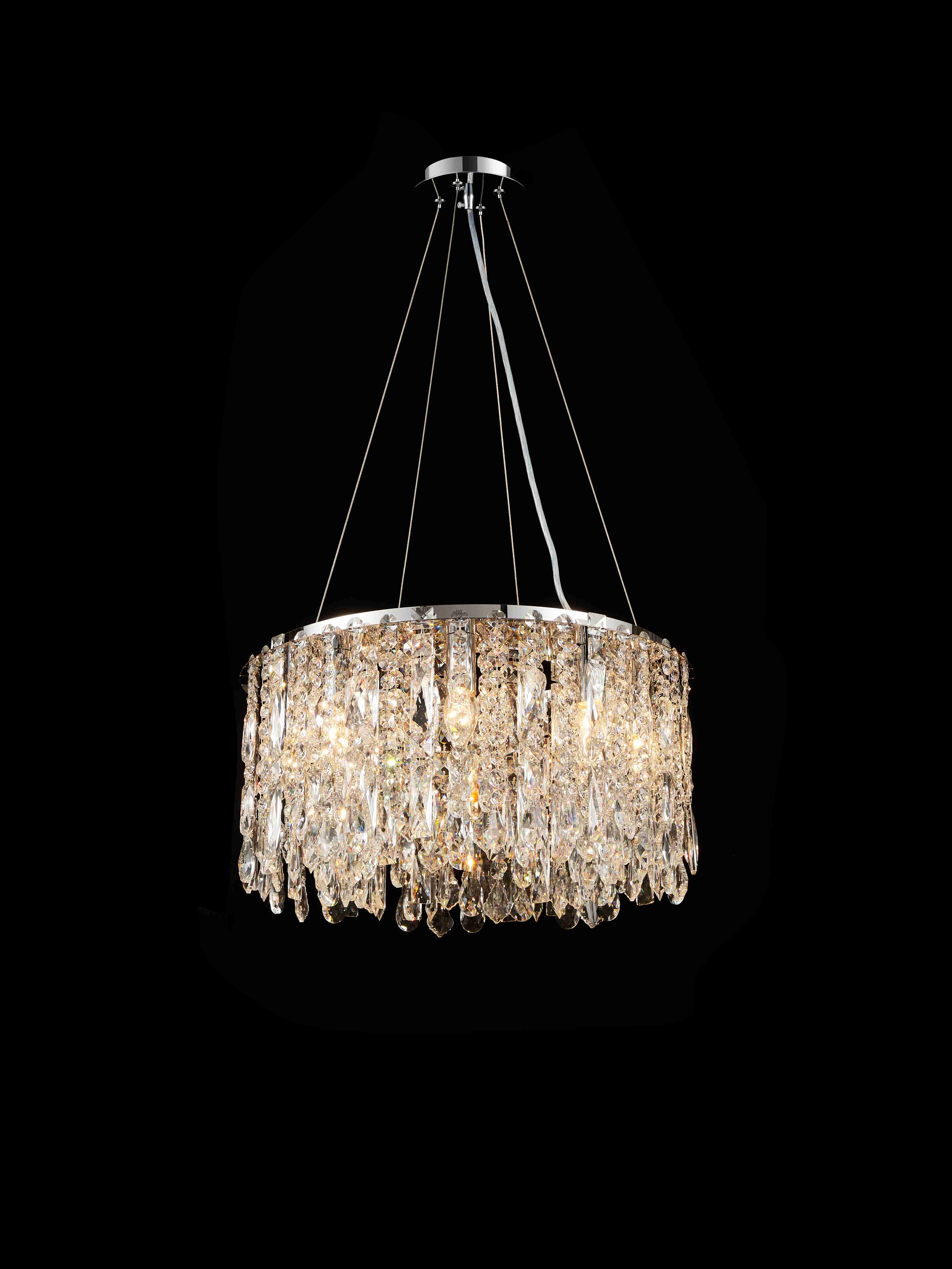 Люстра 500*250, 8*E14, 40W NewRgy Cristallo M30-ф500*H250 CHROME, Хром