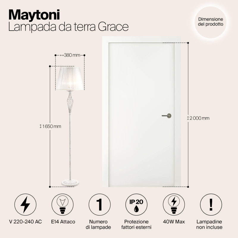 Торшер Maytoni ARM247-11-G Кремовое золото