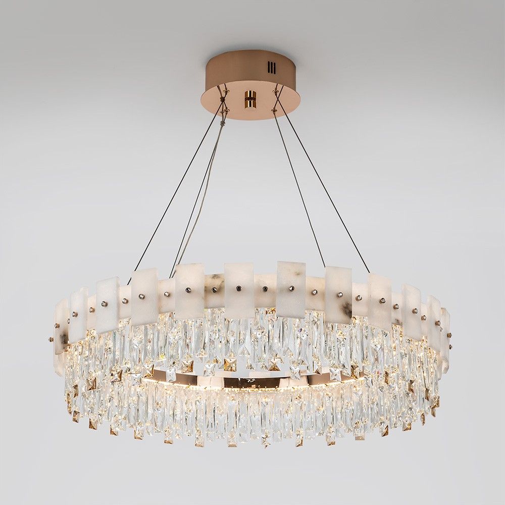 Подвесная люстра 80*50/100 см, LED 65W 3000-6500К MODELUX premium ML.6980.800P GD золото