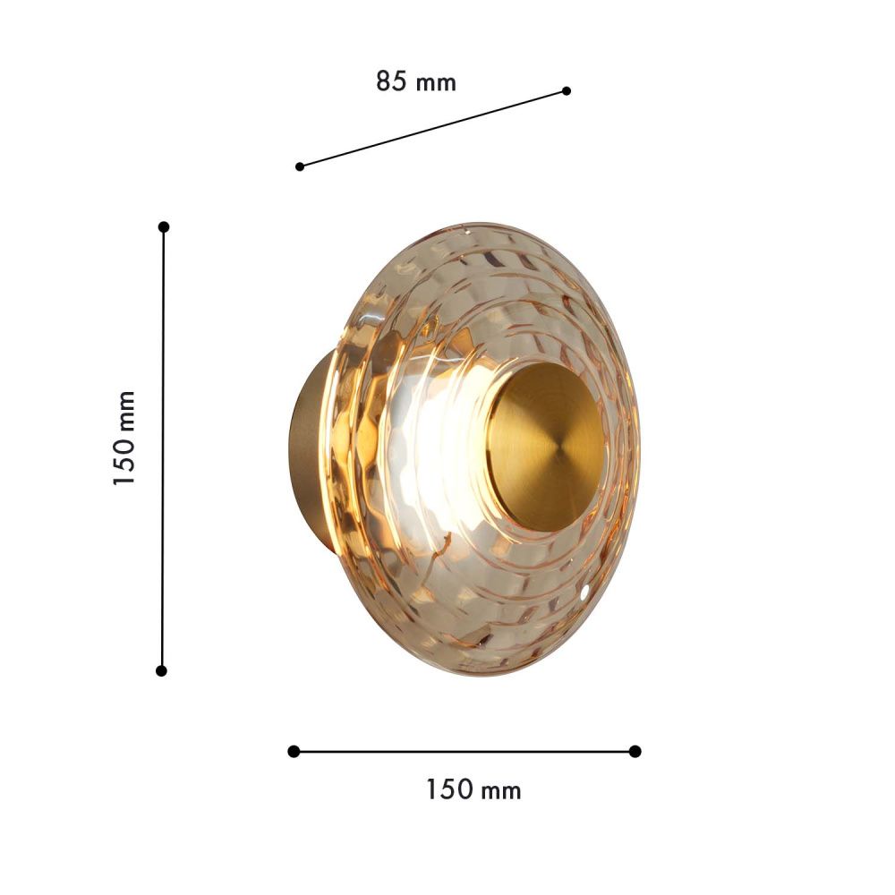 Бра 15*15 см, 1*LED, 6W, 4000K, Favourite Claros 4641-1W, латунь