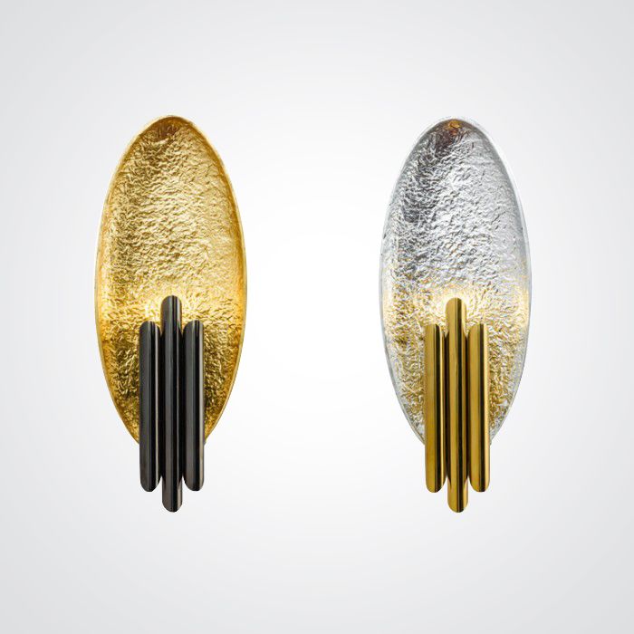 Бра Corrugation Gold 20*18*18 см, 2*G9*40W, ImperiumLoft 44.642, Чёрный, Золотистый, Серебристый