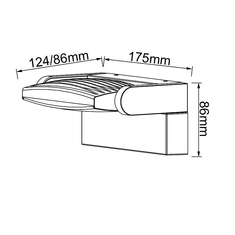 Уличный светильник 17,5*12,4*8,6-8,6 см, вр  см, *LED*12W, 3000K, Mantra Hood MAN8896, темно-серый