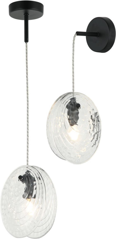 Подвесной светильник 15*150 см, 1*E14, 40W, Stilfort AURA 2183/02/01PW черный