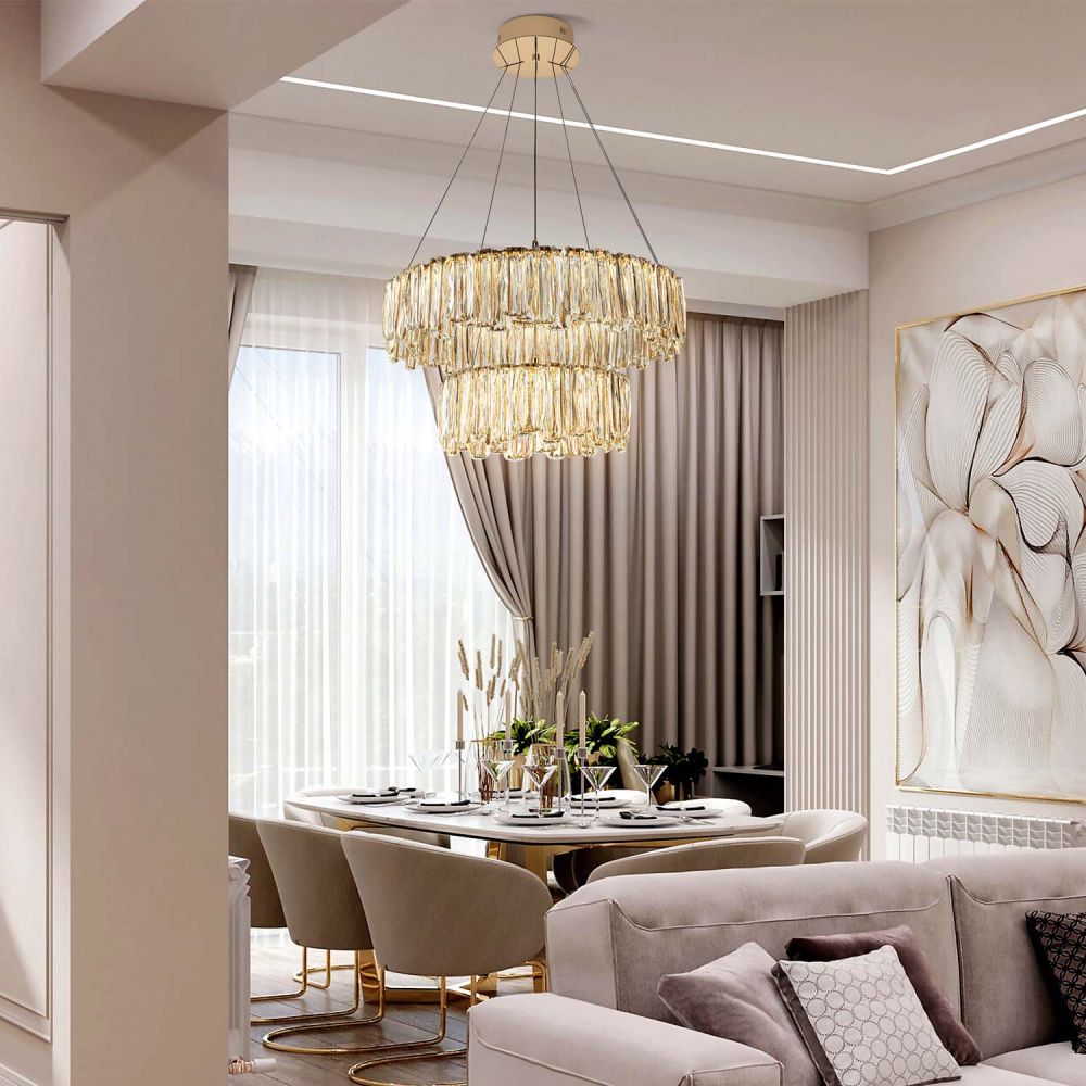 Люстра 50 см, *LED*160W, 4000K, Modelux  ML.5550.800.500 CP, Шампань