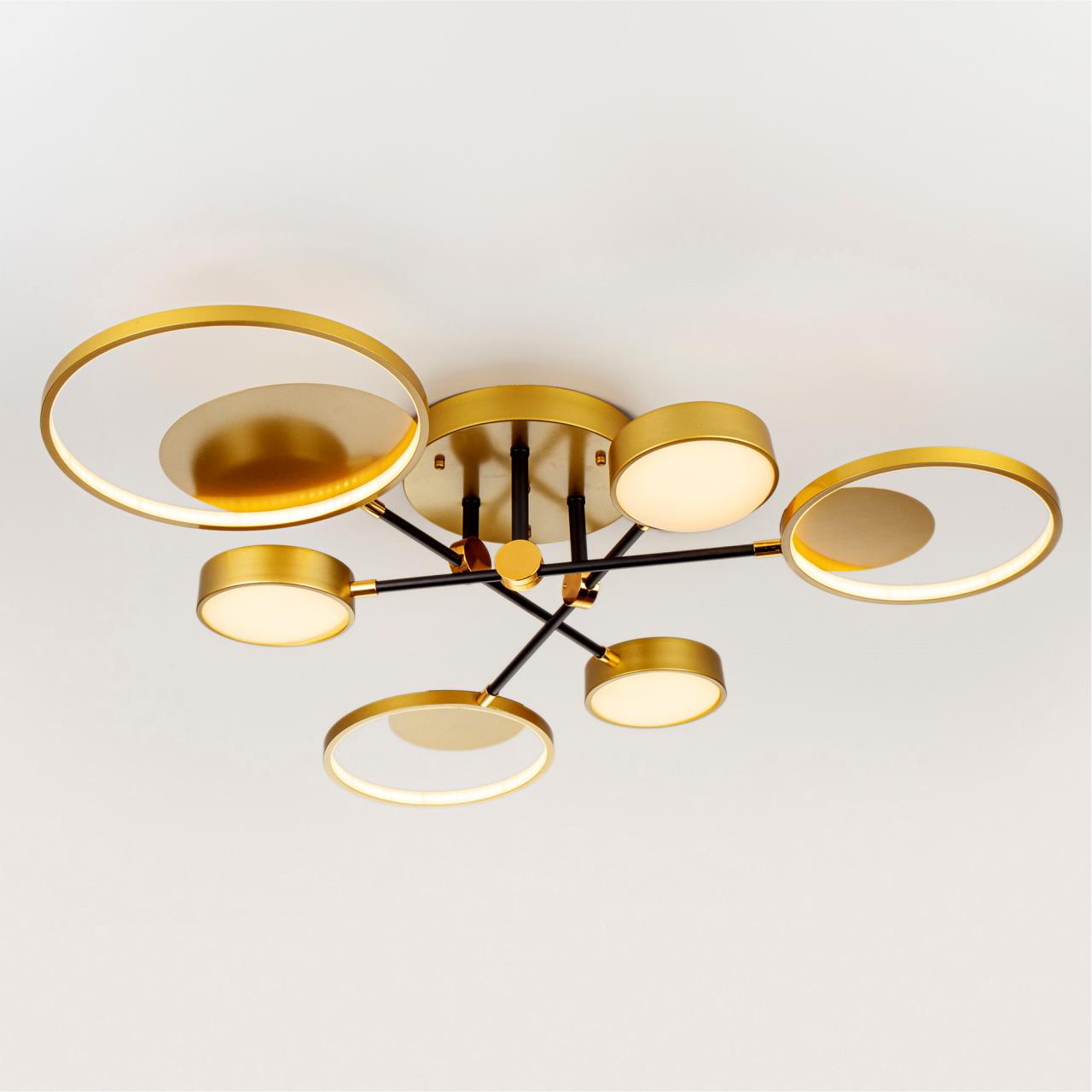 Светильник 100*100*20 см, LED 50W, 3000 / 6500К, Золото LED4U L2500-6