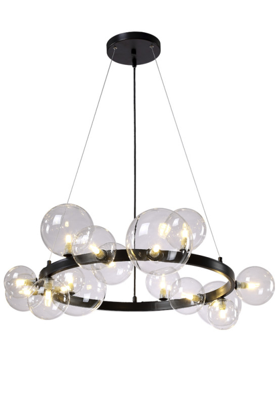 Светильник 85 см, Crystal Lux AGATA SP15 V2 BLACK/TRANSPARENTE, черный